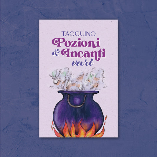 Mini Notebook Mattonella di Piperita Paper: taccuino tascabile, 40 pagine bianche con copertina a tema Halloween, ideale per appunti veloci.