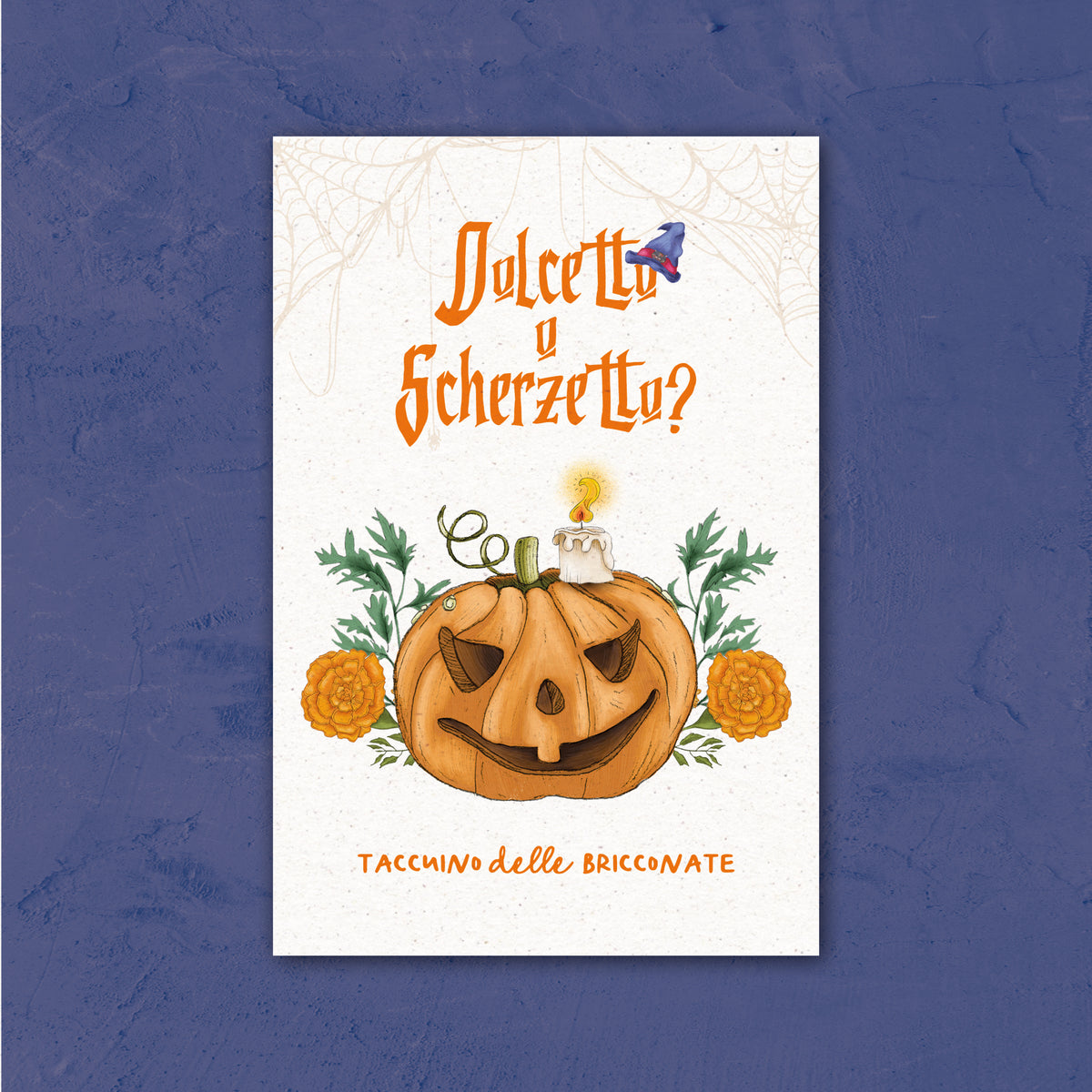 Mini Notebook Mattonella di Piperita Paper: taccuino tascabile, 40 pagine bianche con copertina a tema Halloween, ideale per appunti veloci.