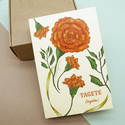 Appunti Pixie di Piperita: blocchi tascabili con grafica botanica, pagine a quadretti e copertina in carta riciclata, perfetti per notes e appunti creativi.