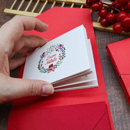 Thank You Card di Natale Menta di Piperita Paper: set di 10 piccole cartoline con buste rosse, perfette per auguri e per decorare pacchi regalo o fiori.